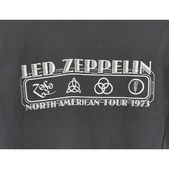 Led Zeppelin North American Tour 1973 Silver Marquee Sparkle NOS Black T Shirt S - Picture 4 of 7
